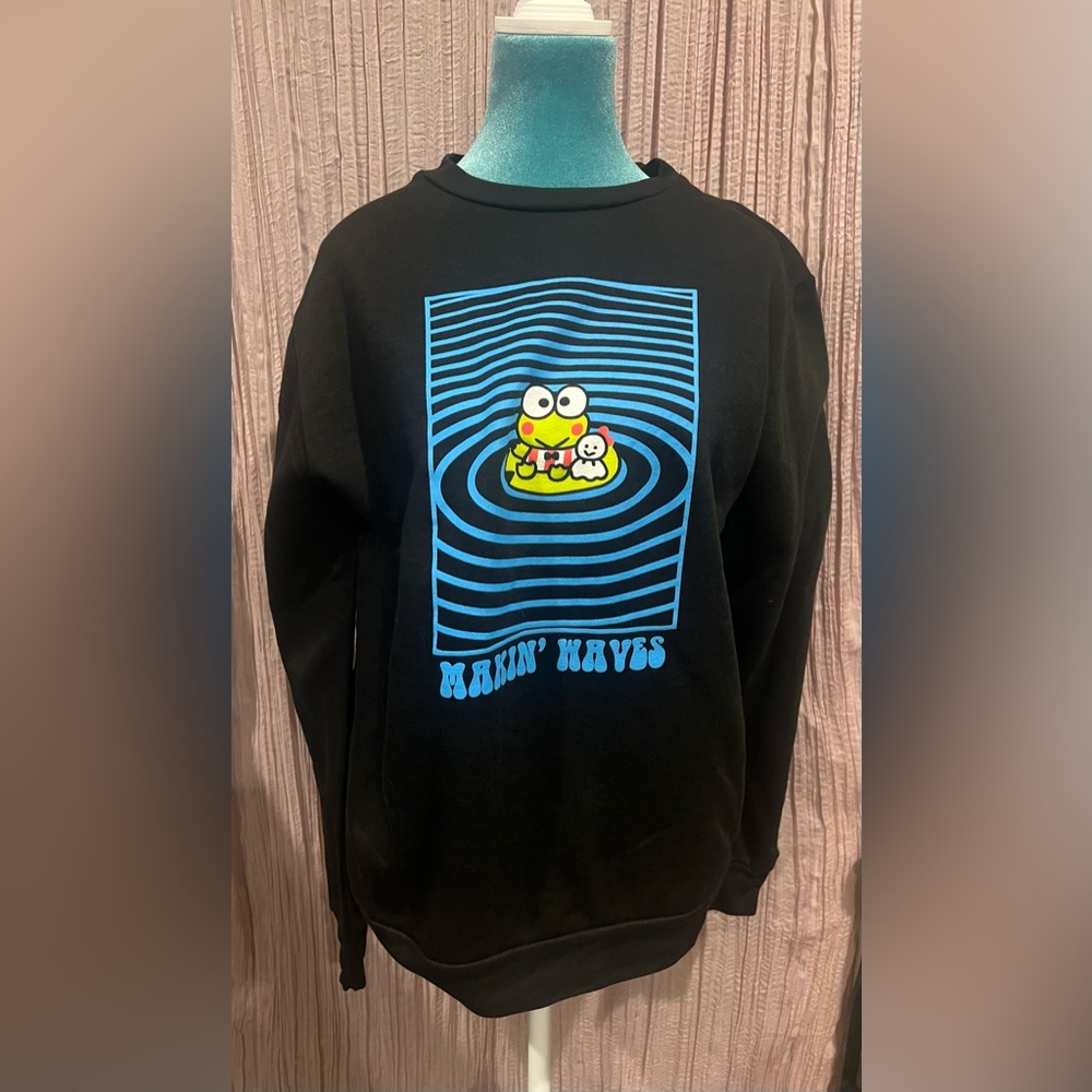 Keroppi Black Long Sleeve Shirt with Keroppi Graphic